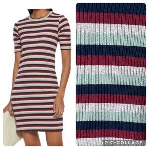 Anthropologie Stateside Striped Ribbed Tee Dress, Colorful, Size XS